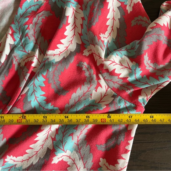 BODEN Women's Sz 10 Marion Coral Leaf Jersey Knit Twist Dress - Picture 12 of 12